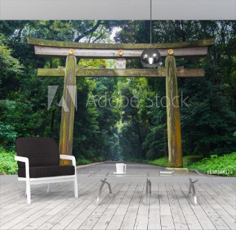 Picture of Meiji-jingu temple in Central Tokyo Japan